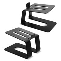 Stageek Aluminum Desktop Speaker Stands, Pair, Universal Desk Stand for Small, Medium Bookshelf Computer Speakers, Black