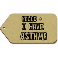10 x Large 'Asthma Greeting' Wooden Gift Tags (TG00056634)