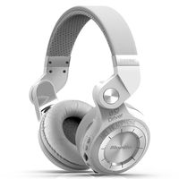 Bluedio T2 Plus Turbine Bluetooth Headphones, Over Ear Headset with Mic SD Card Slot FM Radio, 40 Hours Play Time and Soft Protein Earpads, Wired Headsets for Sports Work Travel (White)