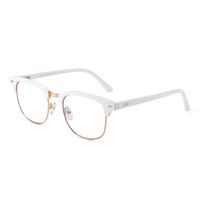 GLINDAR Blue Light Blocking Computer Glasses Retro Semi-rimless Style Reduce Eye Strain Video Game Eyeglasses Men Women White