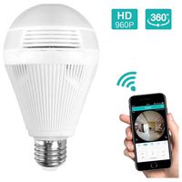 Hosecurity Light Bulb Camera, 960P Camera Bulb, WiFi Panoramic Camera, IP Security Surveillance System with IR Motion Detection, Two-Way Audio