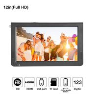 12 inch Portable Digital Television, Fosa Small 16:9 ATSC 1080P HD HDMI Video Player TFT LED TV Built-in Rechargeable Battery Support USB and TF Card for Car, Caravan, Camping, Outdoor or Kitchen(12")