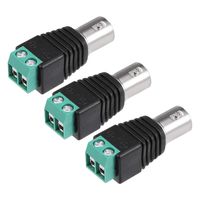 uxcell CAT5 to BNC Female / Q9 Connector Screw Way Free Solder for Video Transmission 3pcs