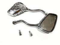 Motorcycle Chrome Skeleton Skull Hand Claw Side Rear View Mirrors 8mm 10mm