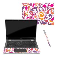 MightySkins Skin Compatible with HP Pavilion x360 14" (2018) - Swirly Girly | Protective, Durable, and Unique Vinyl Decal wrap Cover | Easy to Apply, Remove, and Change Styles | Made in The USA