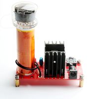 DIKAVS DC 15-24V 15W Mini Music Tesla Coil Plasma Speaker Loudspeaker Tesla Wireless Transmission DIY Kits(red PCB)