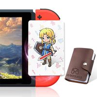 24 Pcs NFC Tag Game Cards for The Legend of Zelda Breath of The Wild (Botw), Switch Wii U with Young Link, 24 Different Cards Full Set with Portable Leather Holder (Value pack)