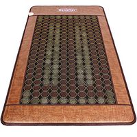 GemsMat - Henri- Far Infrared 12 Amethyst, 84 Jade, 126 Tourmaline Bead Heat Stone Twin Size Mat (75"L x 40"W) - FIR Therapy -FDA Registered Manufacturer - Adjustable Timer & Temperature - Heating Pad