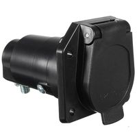 NEW SUN 7 Way Round RV Trailer Blade Connector Socket 7-Way Trailer Wiring Harness Connector