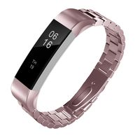 TiMOVO Band Replacement Compatible with Fitbit Alta/Alta HR, Premium Stainless Steel Metal Watch Band Wrist Band Strap Accessory Fit Fitbit Alta/Alta HR - Rose Pink