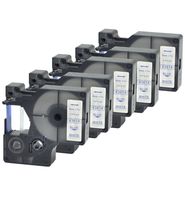 5PK D1 Label Maker Tape 43614 Dymo Labeling Replacement Cartridge Refills Blue on White for LabelManager,1/4"(6mm) x 23'(7m)