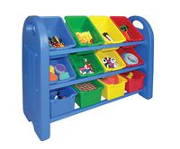 Ecrkids 3-Tier Toy Storage Organizer with 12 Bins Computer, Electronics