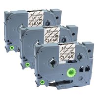 Aomya 3 Pack Standard Laminated Label Tape Compatible for Brother TZe-131 TZe131 TZ-131 12mm 1/2 Inch Black on Clear for P-Touch Label Maker 26.2ft