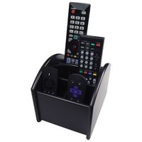 Launch Innovative Products Ralph TV Remote Control Wood Caddy with Revolving Valet Organizer
