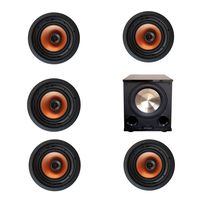 Klipsch 5.1 In-Wall System with with 5 CDT-3800-C II In-Ceiling Speakers, 1 BIC/Acoustech Platinum Series PL-200 II Subwoofer