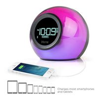 iHome IBT29 Bluetooth Color-Changing Dual Alarm Clock Radio with Speakerphone