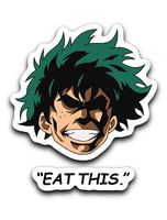 Threads Basket Izuku Midoriya Deku Eat This Face My Hero Academia Vinyl Decal Sticker 3''x4''