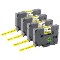 Replace Brother 12mm Yellow Tape TZe 631 TZe631 Laminated Tze Tape 12mm 0.47 for Brother PT-D210 PT-1290 PT-1890 PT-D600 PTD400, 26.2 Feet(8m), 4-Pack
