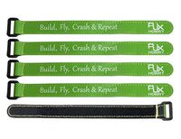 RJXHOBBY 250x20mm Non-Slip Silicone Battery Straps - 5 Pack Green