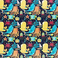 Jillson & Roberts Bulk Gift Wrap, Ocean Friends, 1/2 Ream 417' x 30"
