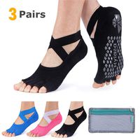 Hylaea Yoga Socks for Women with Grip & Non Slip Toeless Half Toe Socks for Ballet Pilates Barre Dance