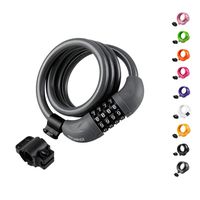 Titanker Bike Lock, Bike Locks Cable 4 Feet Coiled Secure Resettable Combination Bike Cable Lock with Mounting Bracket, 1/2 Inch Diameter (Grey(4 feet))