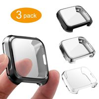 3 Packs Screen Protector Compatible Fitbit Versa, GHIJKL Ultra Slim Soft Full Cover Case for Fitbit Versa (Renewed)