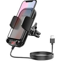 Tecboss Bluetooth FM Transmitter with Car Phone Holder, New Generation Radio Bluetooth Car Adapter Air Vent Phone Mount, Hands-free Car Kit Supports Music Streaming, SD Card, Flash Drive, Aux in/Out