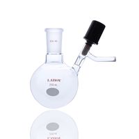 Laboy HMF050209 Glass 500 mL Air Free Reaction Schlenk Flask with 0-4 mm High Vacuum Valve and 24/40 Joint