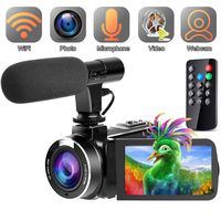Camcorder Video Camera, 2.7K Vlogging Camera for YouTube WiFi Ultra 24MP 16X Digital Zoom Camcorder with Microphone 3.0 Inch Touch Screen Support Night Vision