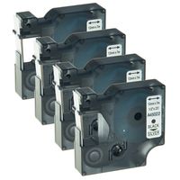 GREENCYCLE Replacement Label Tape Compatible for DYMO D1 Standard Self-Adhesive Polyester 45022 Black on Silver 12mm Label Maker (4pack A45022)