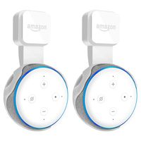 LANMU Outlet Wall Mount Holder for Echo Dot 3rd Gen,A Space-Saving Solution for Your Smart Home Speakers, Clever Dot Accessories with Cord Arrangement Hide Messy Wires (White)