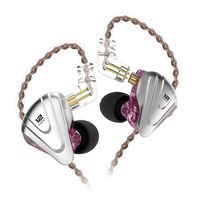 Yinyoo KZ ZSX 5BA 1DD Over Ear Earbuds Newest Monitor in-Ear Earbuds Earphones Noise Cancelling Wired Ear Buds Balanced Armature Dynamic Driver Hybrid Headphones(Purple no mic)