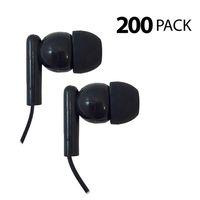 Classroom Testing Bulk Rubber-tipped Earbuds - 200 Pack