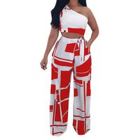 Hatoppy Women Nightclub Fashion Clothes Club Sexy Strapless Bandage Two Piece Set (L, Red)