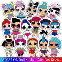 35PCS LOL Doll Sticker Cartoon Sexy Girl Sticker Set for Children Travel Case Bicycle Laptop Notebook Kid Toy Anime Stickers (2)