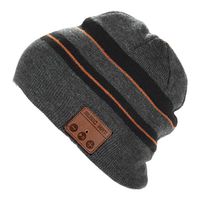 Happy-top Bluetooth Music Soft Warm Beanie Hat Cap with Stereo Headphone Headset Speaker Wireless Mic Hands-free for Men Women Gift (Blak Grey)