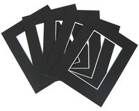100 8x10 pre-cut mat Black color Whitecore fits 4x6