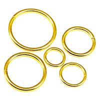Swpeet 50 Pcs Gold Assorted Multi-Purpose Metal O Ring for Hardware Bags Ring Hand DIY Accessories - 15mm, 19mm, 25mm, 32mm, 38mm