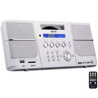 dpnao CD Player Portable Boombox with Alarm Clock FM Radio Headphone Jack