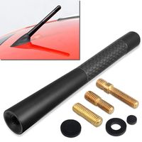 GTP Aluminum Black 4.7" Short Carbon Fiber Vehicle Car AM/FM Radio Antenna Universal Replacement