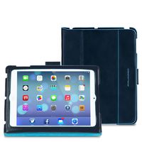 Piquadro Ipadair2 Stand Up Leather Case with Automatic Sleep/Wake Function, Dark Blue