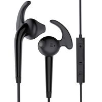in-Ear Headphones with Triangle Eartips, Earbuds with Ergonomic Design, Ear Buds in Black, Headphones in Matte Black