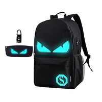 Anime Backpack Luminous Backpack Boys School Backpack Noctilucent School Bags Boys Bookbags for High School USB Chargeing port&anti-theft Daybag (Anime Backpack for Evil eye 2)