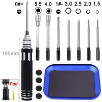 Hobbypark 8 in 1 Screwdrivers Set & Screw Tray RC Tools Kit for RC Car Truck Crawler Helicopter Drone Boat