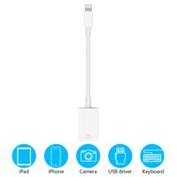 HENKUR USB Camera Adapter for iPad iPhone, OTG Cable Compatible with iPhone X Max 8 7 6 6S Plus iPad Mini, USB 2.0 for USB Flash Drive, Keyboard File Photo Video Sync, Support iOS 9.2 to 13 (White)