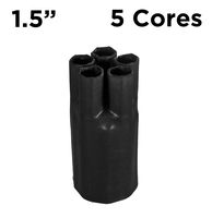 1.5" Core - HI-Quality, Low Voltage Heat Shrink End Breakout Boots: 5 Core (1 Piece) Black