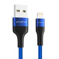 ATUMTEK iPhone Charger Cable [Apple MFi Certified] 3M/10ft Lightning to USB Cable Nylon Braided Charging Cable for New AirPods, iPhone 11/11 Pro/XS Max/XS/XR/X/8/7/6s/6 Plus, iPad and iPod - Blue