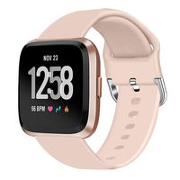 Veiai Sport Bands Compatible with Fitbit Versa,Soft Rubber Wristbands Versa Accessories for Women and Men (Pink Sand)