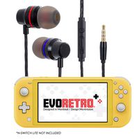 Gaming Wire Earbuds with Mic and Volume Control for Nintendo Switch Compatible with PS4 and Xbox One by EVORETRO